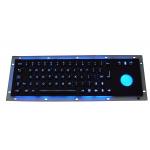 69 keys Rear panel mount Black Industrial USB Keyboard  with chamelone backlight trackball for sale