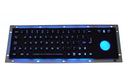 China 69 keys Rear panel mount Black Industrial USB Keyboard  with chamelone backlight trackball supplier
