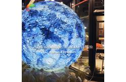 China Ethereal Lunar Sculpture: Crater-Textured Moon Statue In Dreamy Blue Gradient​ supplier