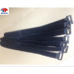 Soft black Loop Strap Fastener , industrial strength Hook And Loop Cable Strap for sale