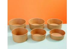 China Disposable PE Coating Single Wall Kraft / White Paper Salad Containers 500ml supplier