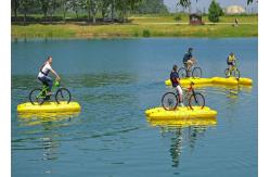 China Custom Size Inflatable Banana Boat Floating Water Bike Buoy supplier