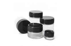 China 5g 10g 15g 1 oz Cosmetic Glass Cream Jars With Plastic Lid supplier