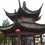 Chinese 4m X 3m Wooden Gazebo Grey Clay Roof Tiles Japanese Garden Pagoda for sale
