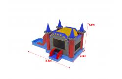 China Inflatable Marble Wall Effect Bounce House With Slide and pool supplier