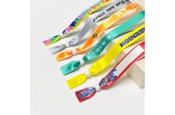 China Wholesale Custom Fabric Woven Wristbands With Logo Pattern Barcode Soft Polyester Wristband supplier
