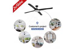 China Modern Black LED Ceiling Fan 4 ABS Blades Energy Saving DC Motor supplier