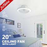 Silent High Speed 20 Inch LED Ceiling Fan with Smart Control and Decorative Lighting for sale