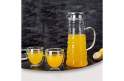 China Transparent Large Glass Water Jug With Spout , Eco Friendly Cold Water Pitcher supplier