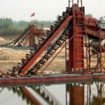 Gold And Diamond Bucket Chain Dredger Mining Machine In River for sale