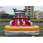 Palm Tree Double Lane 18Oz Inflatable Water Games Slide for sale