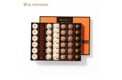 China Foil Stamping Logo Square Rectangle Candy Chocolate Packaging Box Luxury With Gold Insert supplier