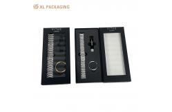 China Black Paper Watch Storage Box Packaging Box with Low MOQ and Customization supplier