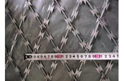 China 200gsm Hot Dipped Galvanized 75mmx150mm Openning Welded Razor Barbed Wire Mesh supplier