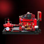 Red High Pressure Fire Fighting Pumps / Hospitals Diesel Fire Pump Package