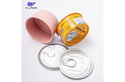 China Orange Beef Can Round Shape Tin Cans D65X34mm 50 Gram Meat Packaging supplier