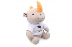 China 25cm Lifelike Polypropylene Cotton Filling Rhino Plush Toy For Baby supplier