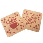 Coffee Cups 4''X4'' Square Cork Coasters Bulk Heat Resistant Printed Words for sale