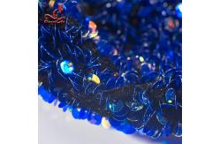 China SGS Laser Sequins Shinny Embroidered Lace Fabric With Elastic Mesh supplier