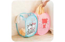 China 27.5*50cm Foldable Laundry Basket Portable Reusable Pop Up Laundry Bin supplier