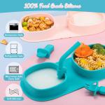 FDA Microwaveable Silicone Dinnerware Set , Odorless Suction Plates With Lids for sale