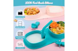 China FDA Microwaveable Silicone Dinnerware Set , Odorless Suction Plates With Lids supplier