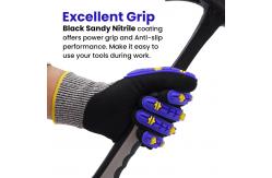 China Durable 13 Gauge Impact Nitrile Gloves , TPR Construction Cut Resistant Gloves supplier