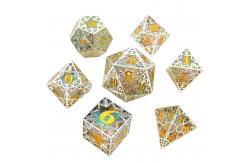 China Silver Metal Frame Resin Dice Set DND#RPG#COC Dungeon And Dragon supplier