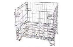 China Long Folding 4.8mm Wire Mesh Storage Containers Steel Metal Box Warehouse supplier