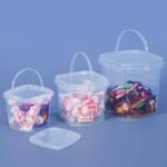 Customrized Logo 280ml 500ml 1L 2L Clear Thicken Square Plastic Buckets With Lids for sale
