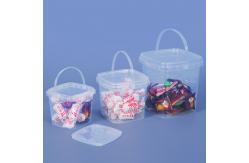 China Customrized Logo 280ml 500ml 1L 2L Clear Thicken Square Plastic Buckets With Lids supplier