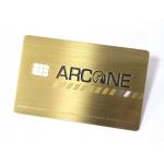 Metal Gold Small Contact IC Chip Bank Card With Magnetic Stripe Signature Panel for sale