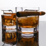 Cigar Crystal Wine Glasses Cup Double Old Fashioned Thick Bottom For Whiskey