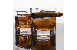 China Cigar Crystal Wine Glasses Cup Double Old Fashioned Thick Bottom For Whiskey supplier