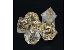 China Handcraft Gold Foil Resin RPG Dice Set Dragon And Duct#Dnd#Rpg#Coc supplier
