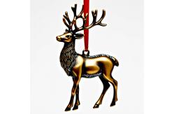 China Antique Metallic Plating Reindeer Ornament With Glitter Accents supplier