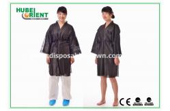 China Breathable Soft Nonwoven Polypropylene Disposable Bathrobe for Spa Sauna supplier