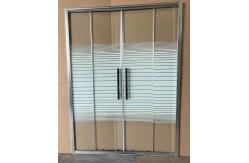 China 5/6mm Tempered White Stripes Safety Glassn With Chromed Alum Frame Screen supplier