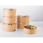 Home Disposable Leak Resistant Kraft Paper Bowls 600pcs / Carton Packing for sale