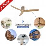 52 Inch Ceiling Fan With Remote Control Wooden Blade Silent Dc Motor