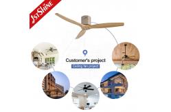 China 52 Inch Ceiling Fan With Remote Control Wooden Blade Silent Dc Motor supplier