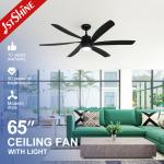 Modern Design 65 Industrial Ceiling Fan with Light and 6 ABS Blades Mulit Colors for sale