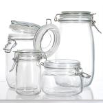 High Quality Empty Food Glass Jar With Clamp Lids For Candy Sugar Cookie Snack for sale