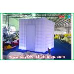 Photo Booth Decorations Purple Square Inflatable LED Photo Booth Enclosure With Led Lights for sale