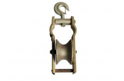 China SHC Model 1T Universal Hook Style Stringing Pulley Block For Aerial Cable supplier