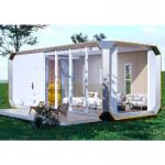 Galvanized Steel Frame And Metal Carved Panel Incorporated In The Structure Of Apple Cabin House for sale