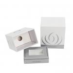 Rigid Cardboard Purfume Packaging Box White Silver Two Pieces for sale