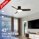 Metal Material Ceiling Fan with Low Noise DC Motor and Air Conditioning LED Lighting for sale