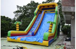 China Simple Large Inflatable Dry Slide / Bright Colour Palm Tree Slides supplier