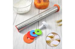 China 43.5*6.5cm Stainless Steel Adjustable Rolling Pin With Thickness Rings supplier